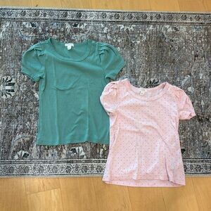 Pair of Crewcuts by JCrew pointelle cotton tees - 6/7